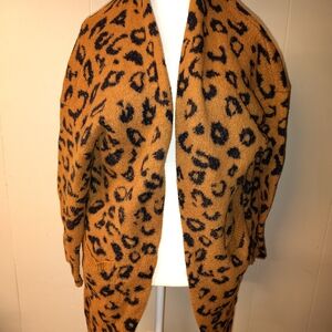 Knox Rose Tan and Black Leopard Open Cardigan